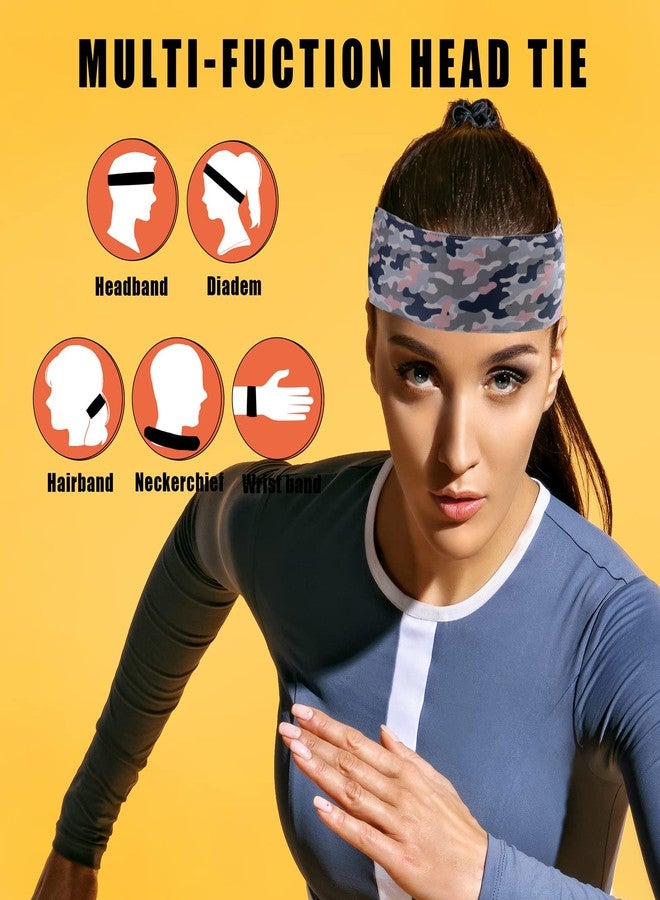 ONEYE 6 Pieces Head Tie Headbands for Men Women Sport Tie Back Bandanas Camo Hair Band Athletic Sweatbands for Tennis Running Ninja Karate Basketball - Image 5